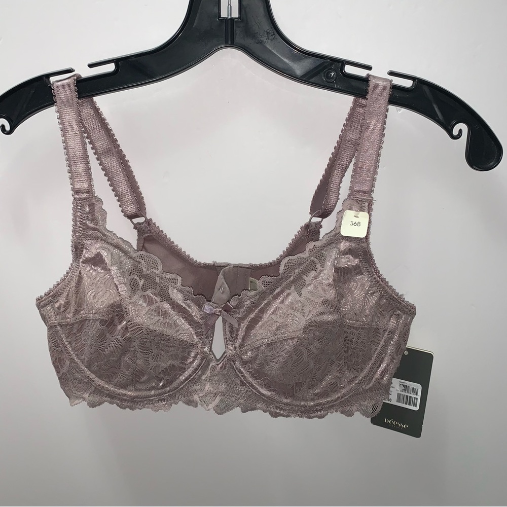 DEESSE size 36 B LACE UNDERWIRE BRA keyhole penningtons addition elle NWT - Picture 4 of 15